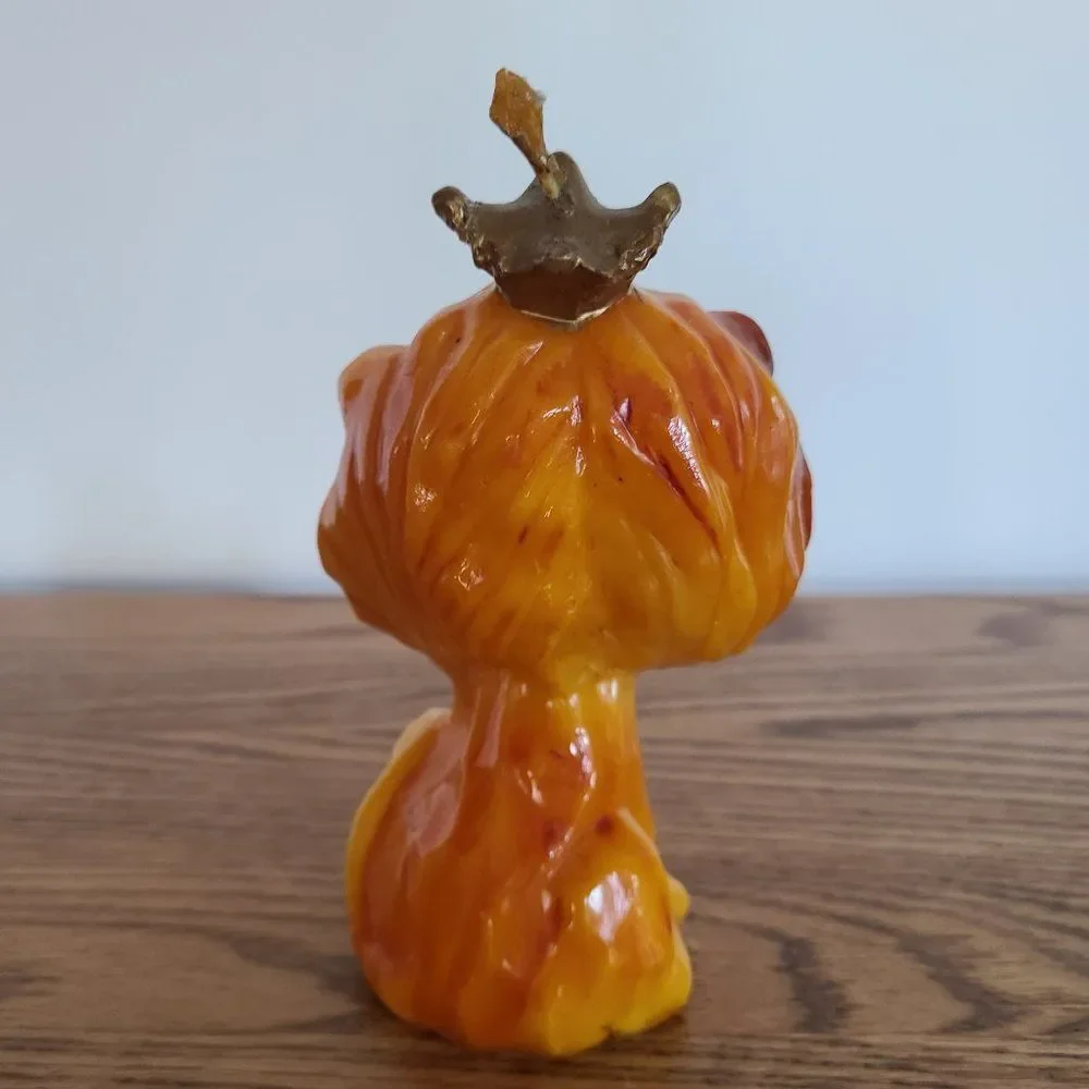 Vintage Lion Novelty Wax Candle - LION WITH CROWN & BIG EYES - Vintage Rare